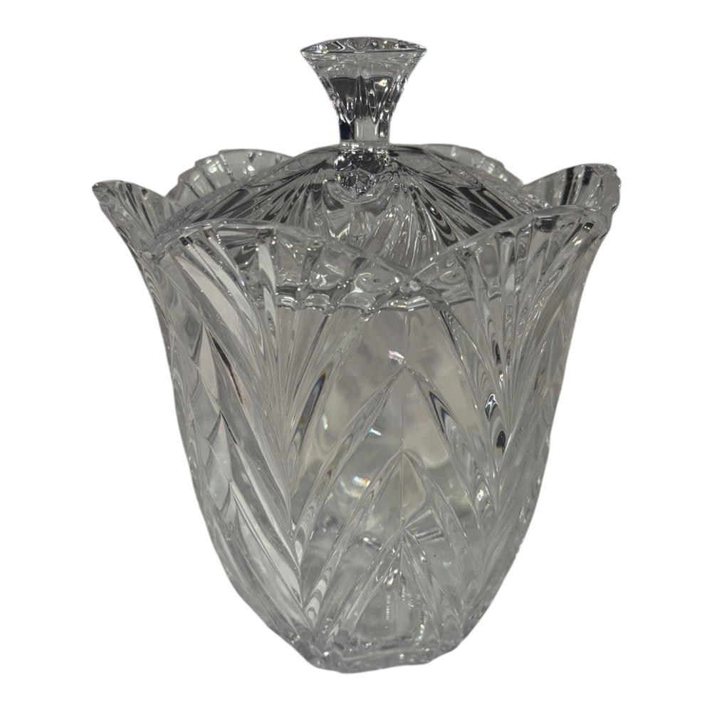 Noritake Crystal Treasury Biscuit Barrel Jar. Candy. Vintage Elegance 8”x6”